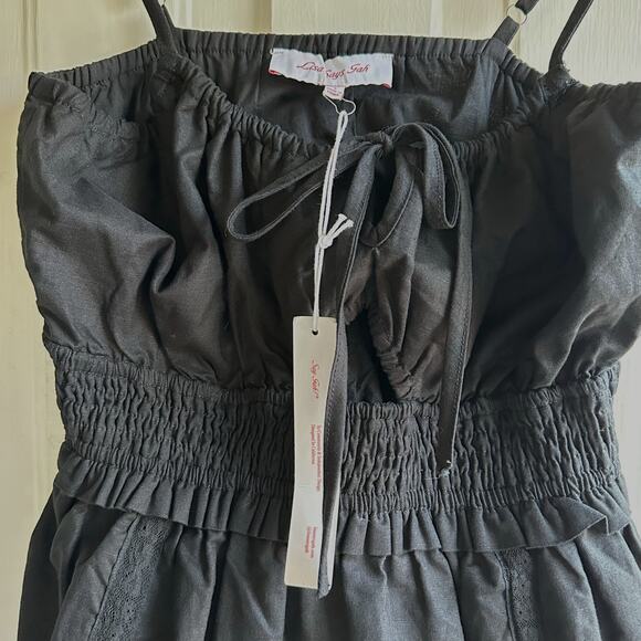 Lisa Says Gah Claudia Tiered Midi Dress Black NWT - Picture 6 of 8